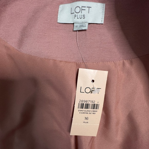 NWT LOFT PLUS Women's Salmon Blazer Jacket Size 16 BRAND NEW! 3/4 Sleeve - Picture 6 of 13